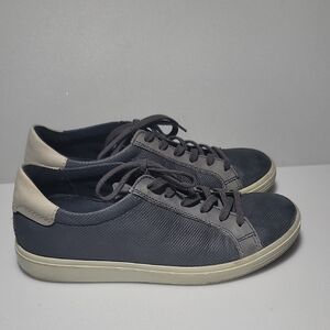 Ecco Women's Casual Navy/Grey Lace-Up Leather Sneakers US 7 - 7.5 US, EU 38